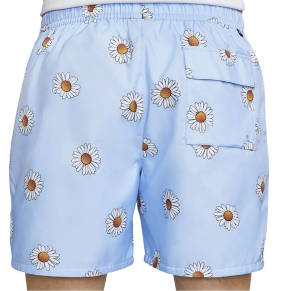 Nike Sportswear Daisy Print Flow Shorts Light Marine / White DM6909-548 - Picture 9 of 10